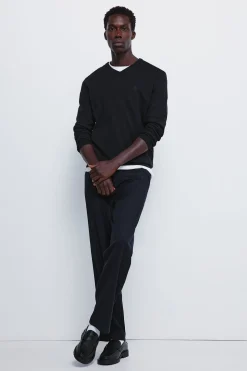 Springfield Jersey básico cuello pico azul Sale