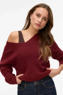 Vero Moda Jersey básico de punto Granate Online