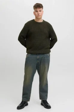 Jack & Jones PLUS Jersey básico de punto liso verde Online