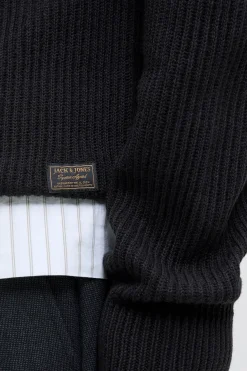 Jack & Jones PLUS Jersey básico de punto liso negro Sale