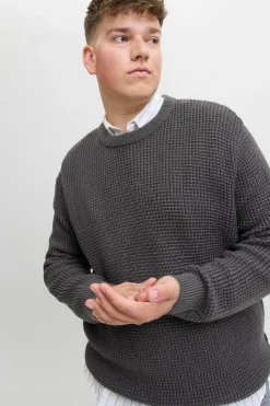 Jack & Jones PLUS Jersey básico de punto liso gris Outlet