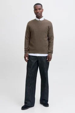 Jack & Jones Jersey básico de punto liso Marr&oacute;n