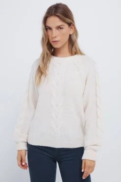 Springfield Jersey cable knit nude New