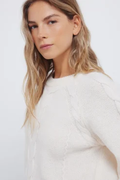 Springfield Jersey cable knit nude New