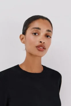 Cortefiel Jersey caja botones Negro Clearance