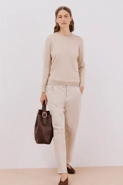 Cortefiel Jersey caja botones Beige Sale