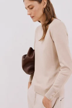 Cortefiel Jersey caja botones Beige Sale