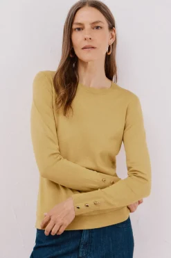 Cortefiel Jersey caja botones Amarillo Clearance