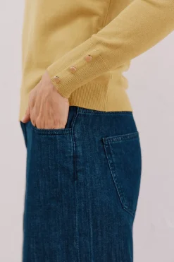 Cortefiel Jersey caja botones Amarillo Clearance