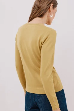 Cortefiel Jersey caja botones Amarillo Clearance