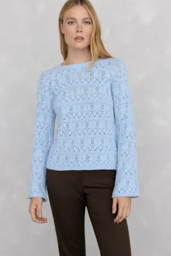 Pedro del Hierro Jersey calado fantasía Azul Outlet