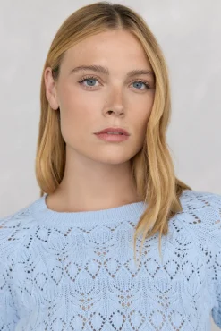 Pedro del Hierro Jersey calado fantasía Azul Outlet