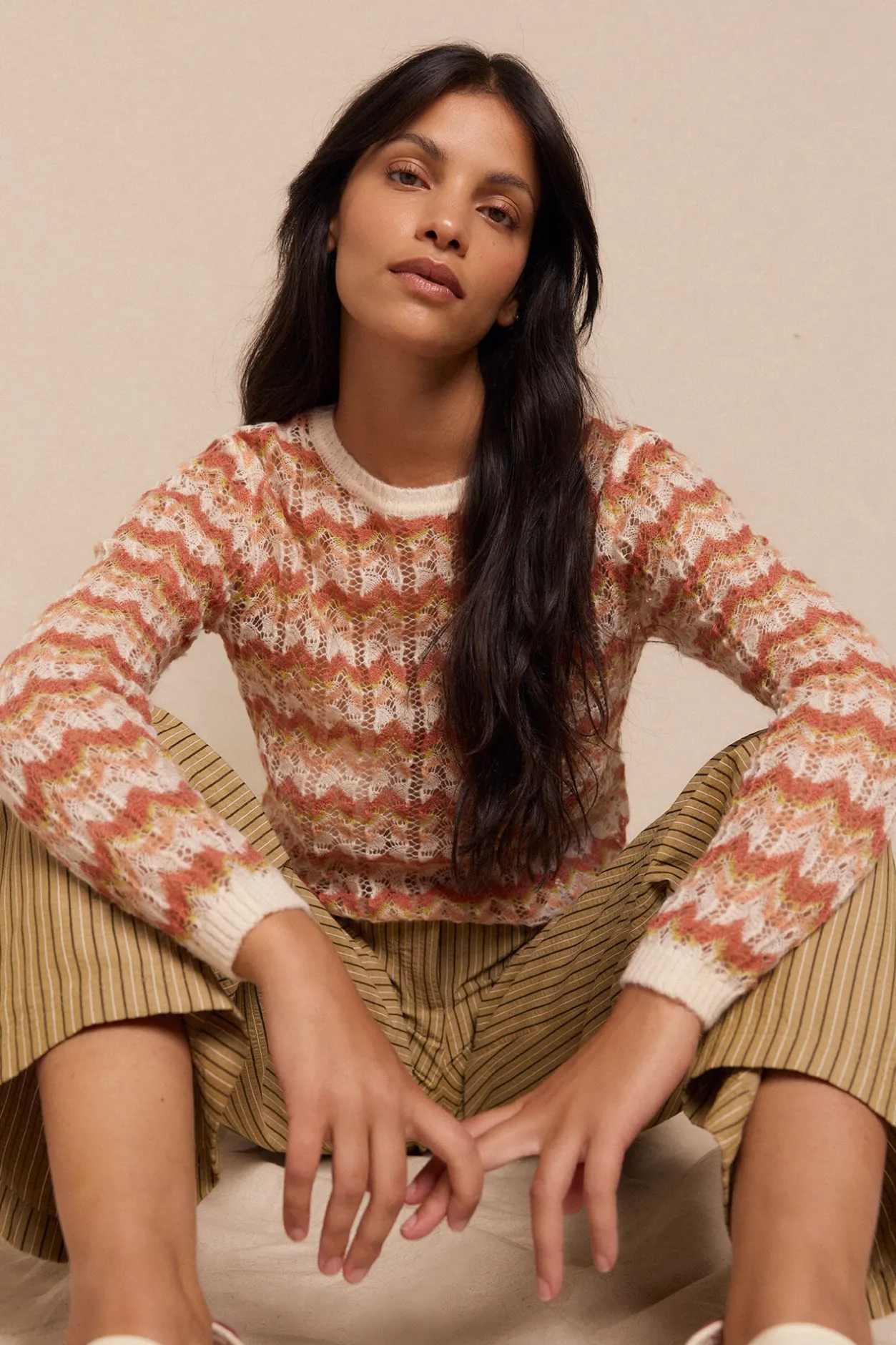 Slowlove Jersey calado Multicolor Sale