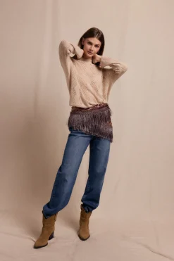 Slowlove Jersey calado perkins Beige Clearance