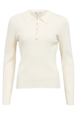 Object Jersey canalé cuello polo Beige Online