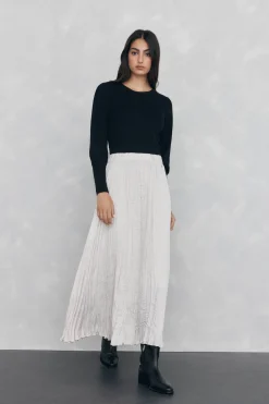 Pedro del Hierro Jersey canalé manga abullonada Negro Best