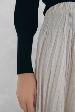 Pedro del Hierro Jersey canalé manga abullonada Negro Best