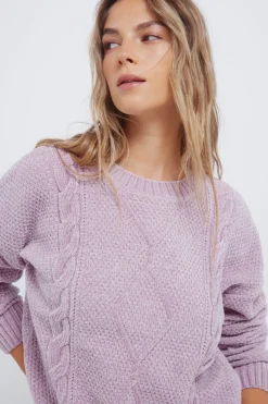 Springfield Jersey chenilla cable knit morado/lila New