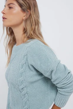 Springfield Jersey chenilla cable knit verde Sale