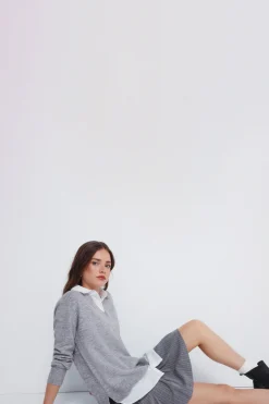 Springfield Jersey combinado camisero gris Outlet