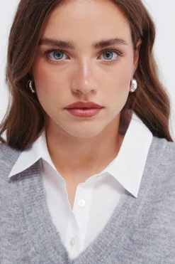 Springfield Jersey combinado camisero gris Outlet