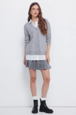 Springfield Jersey combinado camisero gris Outlet