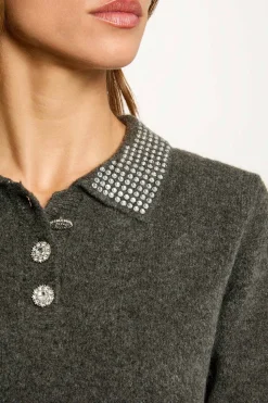 Morgan Jersey con botones Gris Online