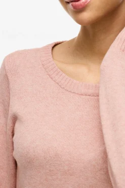 Vila Jersey con cuello redondo de viscosa Rosa Outlet
