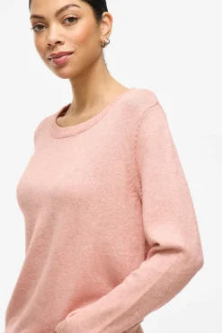 Vila Jersey con cuello redondo de viscosa Rosa Outlet