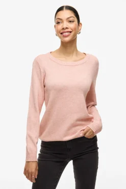 Vila Jersey con cuello redondo de viscosa Rosa Outlet