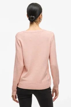 Vila Jersey con cuello redondo de viscosa Rosa Outlet