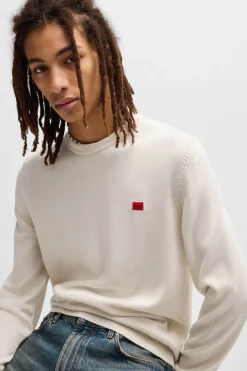 HUGO Jersey con cuello redondo Blanco Online