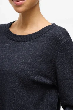 Vila Jersey con cuello redondo de viscosa Gris Clearance