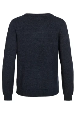 Vila Jersey con cuello redondo de viscosa Gris Clearance