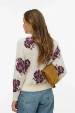 Vero Moda Jersey con estampado en relieve de manga larga Beige