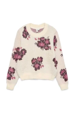 Vero Moda Jersey con estampado en relieve de manga larga Beige