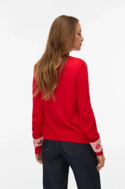 Vero Moda Jersey con estampado navideño Rojo Sale