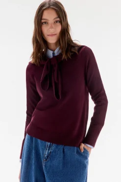 TFP by Tamara Falcó Jersey con fular 100% lana Burdeos Discount