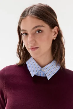 TFP by Tamara Falcó Jersey con fular 100% lana Burdeos Discount