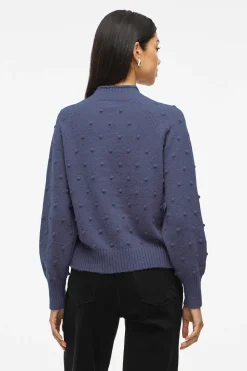 Vila Jersey con perlas de punto Azul Best