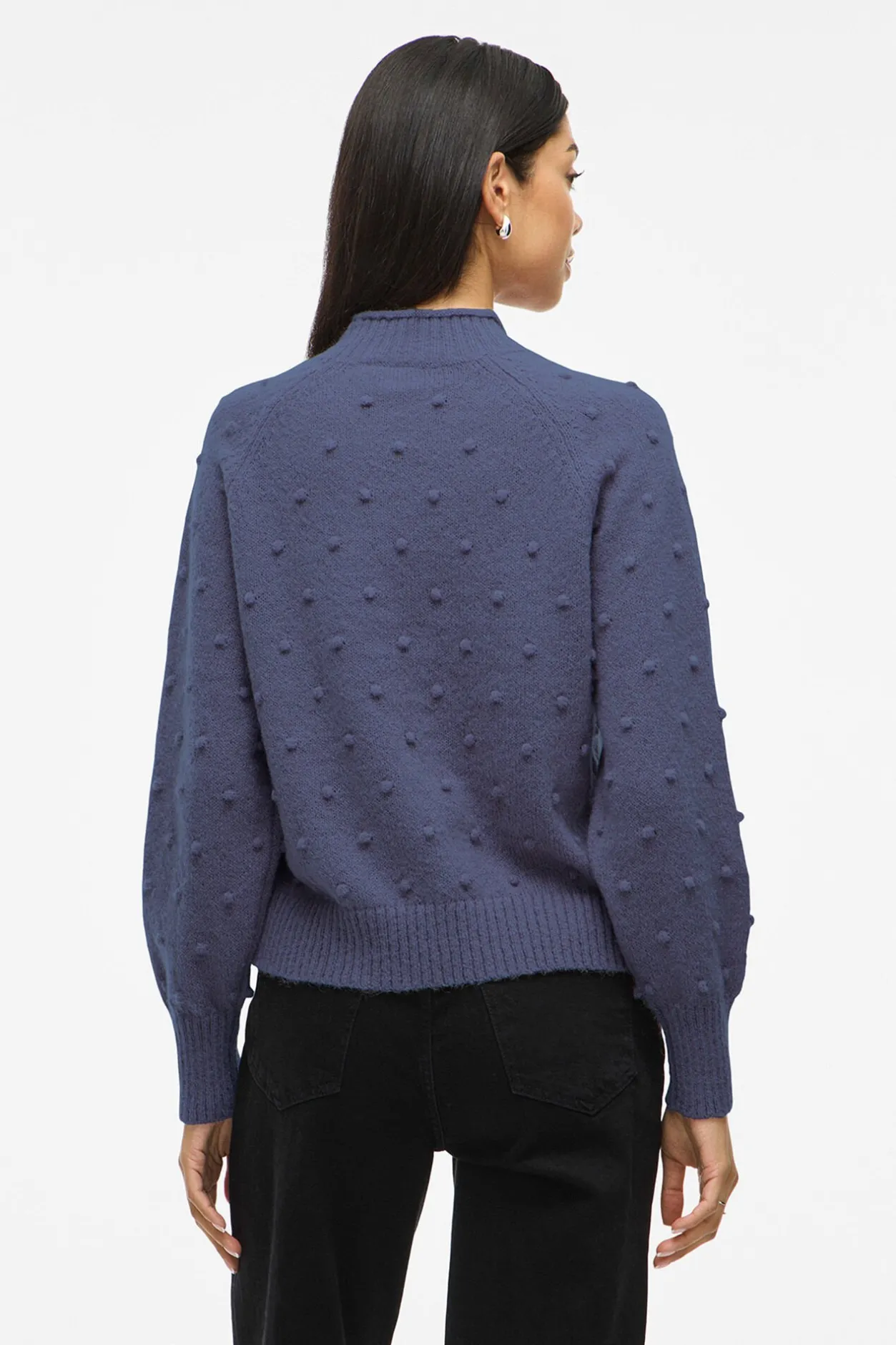 Vila Jersey con perlas de punto Azul Best