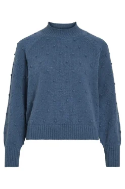 Vila Jersey con perlas de punto Azul Best