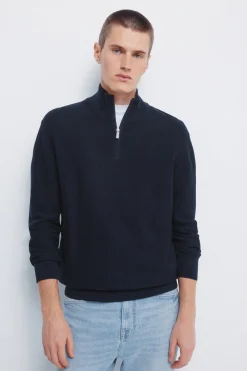 Springfield Jersey cremallera liso azul