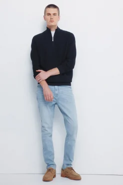 Springfield Jersey cremallera liso azul