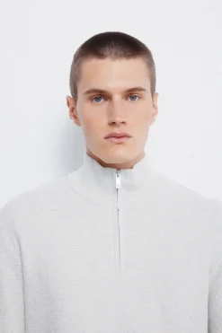 Springfield Jersey cremallera liso gris New