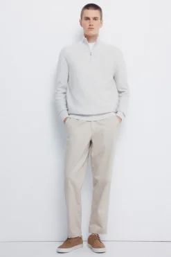 Springfield Jersey cremallera liso gris New