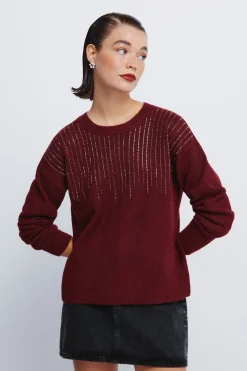 Springfield Jersey cristales fantasía burdeos Outlet