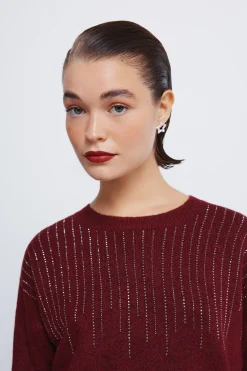 Springfield Jersey cristales fantasía burdeos Outlet