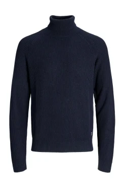 Jack & Jones PLUS Jersey cuello alto azul Clearance