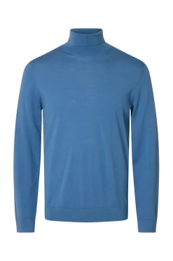 Selected Jersey cuello alto 100% lana merino Azul marino Clearance